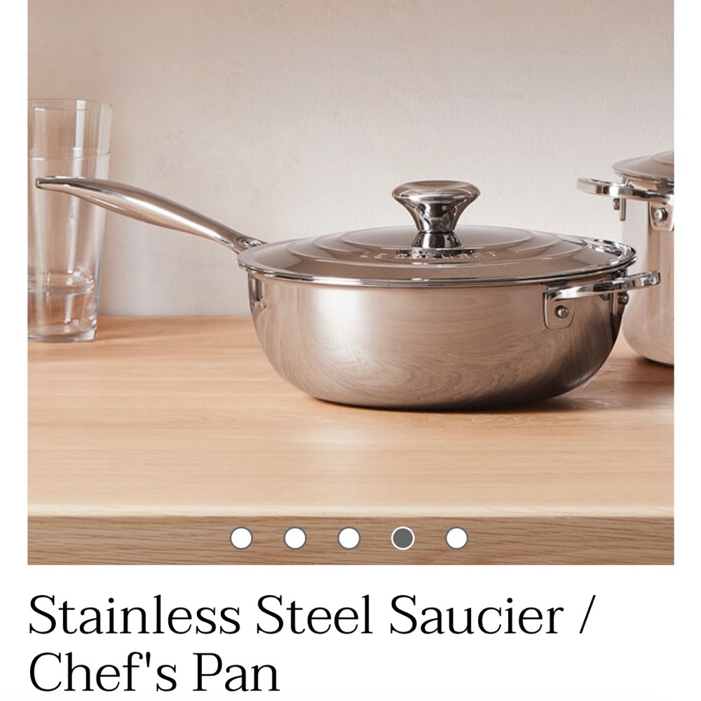New in box Le Creuset Stainless Steel Saucier chef pan